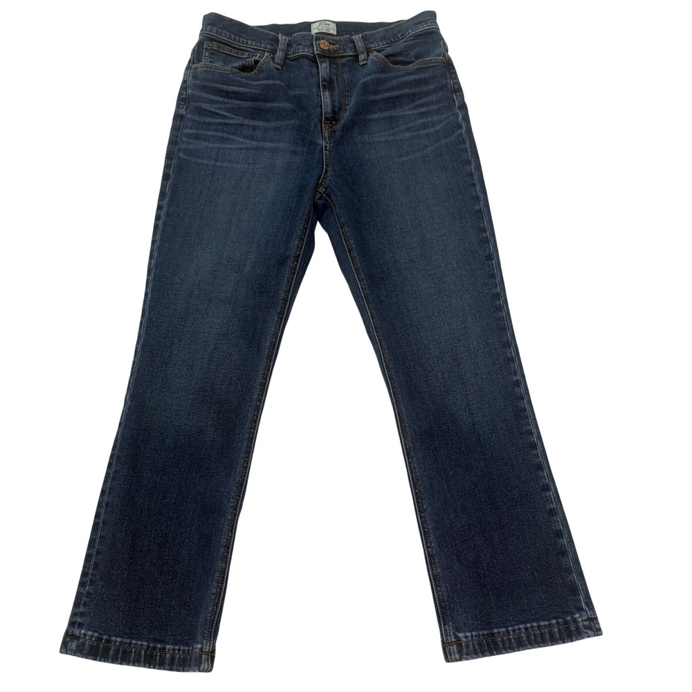 J.Crew Billie Demi Boot Crop Jeans Womens 30‎ Dark Wash Stretch Denim High Rise